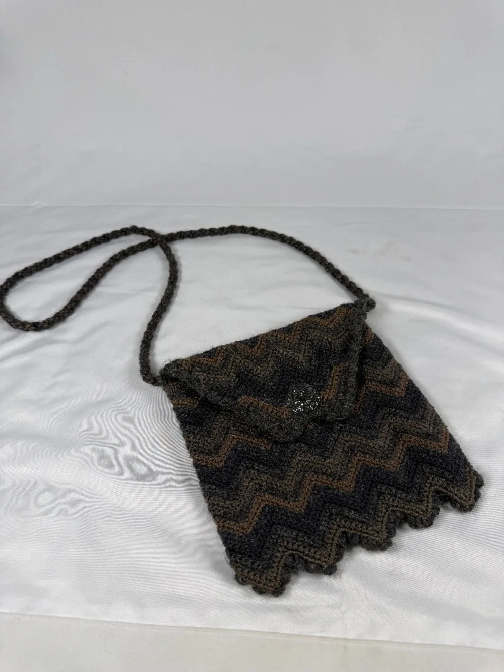 Vintage Peruvian Connection Pima Cotton Alpaca Crochet Crossbody Bag
